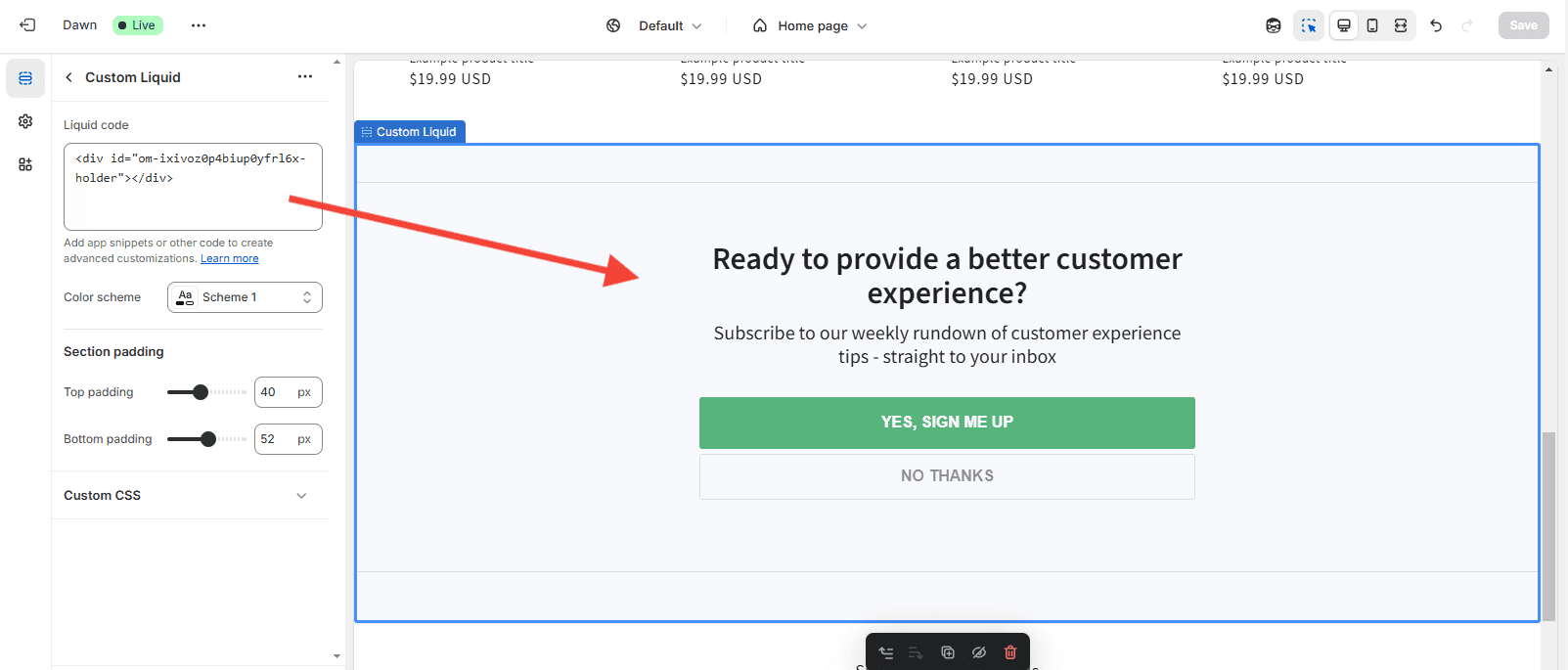 View your inline campaign